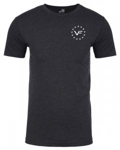 Men's classic, crew neck fitted short sleeve T-shirt with custom graphic Valor Forge US flag logo