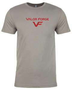 Men's classic, crew neck fitted short sleeve T-shirt with custom graphic Valor Forge Insignia logo on the front and Three Percent graphic on the back