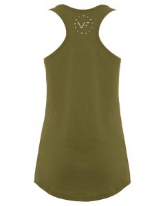 Women's classic, scoop neck racerback tank top with custom graphic