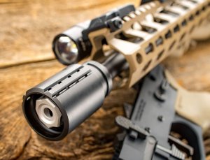The Fortis Control Shield is designed to push the noise forward for combative situations or even for simple range use, while the top ports keep the muzzle device flat on target.