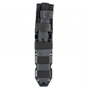 This 10.5" knife with 5.5" tanto blade features broad rear saw teeth and includes an automatic retention sheath.