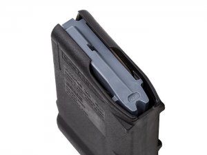 10 round low profile polymer magazine featuring a long-life stainless steel spring, four-way anti-tilt follower for reliable feeding.
