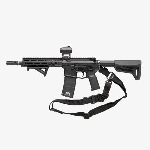 Quickly reconfigurable between one-point and two-point operation with included factory-installed Magpul QDM quick-disconnect swivels. 