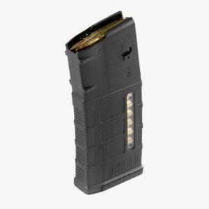 A 25-round 7.62x51 NATO (.308 Winchester) AR10 magazine featuring transparent windows to allow rapid visual identification.