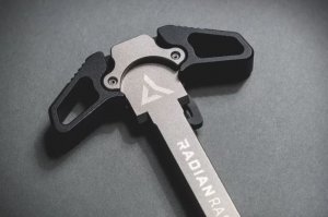 Tactical charging handle for AR15 rifles. From rapid palm “blading” or finger thumb charges of the weapon, the motion is fluid & fast from either strong or support side.