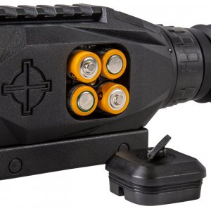 Coupled with its 850nm IR Illuminator, this riflescope employs a 1920x1080 CMOS sensor to detect objects up to 200 yards away at night.