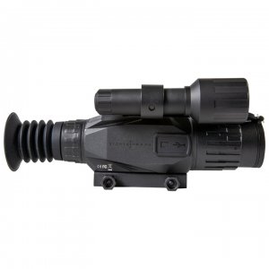 Coupled with its 850nm IR Illuminator, this riflescope employs a 1920x1080 CMOS sensor to detect objects up to 200 yards away at night.