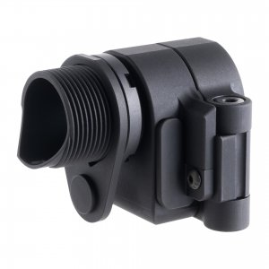 Stock Adapter allows you to fold your stock and significantly reduce the length of your rifle for easy stow and travel.