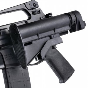 Stock Adapter allows you to fold your stock and significantly reduce the length of your rifle for easy stow and travel.
