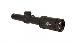 Second focal plane (SFP) riflescope with BDC target holds, 30mm tube, matte black color and capped adjusters.