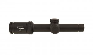 Second focal plane (SFP) riflescope with BDC target holds, 30mm tube, matte black color and capped adjusters.