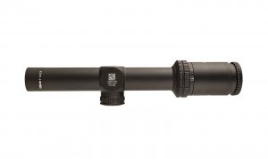 Second focal plane (SFP) riflescope with BDC target holds, 30mm tube, matte black color and capped adjusters.