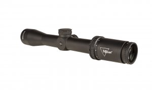 Second focal plane (SFP) riflescope with BDC target holds, 30mm tube, matte black color and capped adjusters.