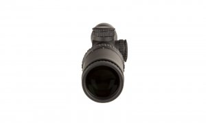Second focal plane (SFP) riflescope with BDC target holds, 30mm tube, matte black color and capped adjusters.