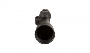 Second focal plane (SFP) riflescope with BDC target holds, 30mm tube, matte black color and capped adjusters.