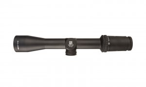 Second focal plane (SFP) riflescope with BDC target holds, 30mm tube, matte black color and capped adjusters.