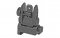 Match set of spring loaded AR-15 flip up front and rear sights. Spring-loaded posi-lock push button activation automatically deploys sight tower and prevents sight tower from collapsing when deployed.